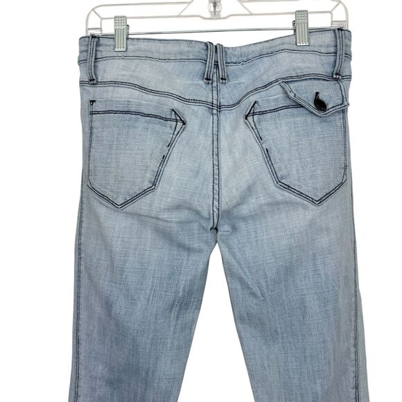 bebe Jeans Womens Size 28 Light Wash Low Rise Skinny Distressed Denim Zippers - Picture 5 of 16